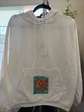 Jerry Garcia Inspired Upcycled Pocket Hoodie - Classic Pullover Sweatshirt